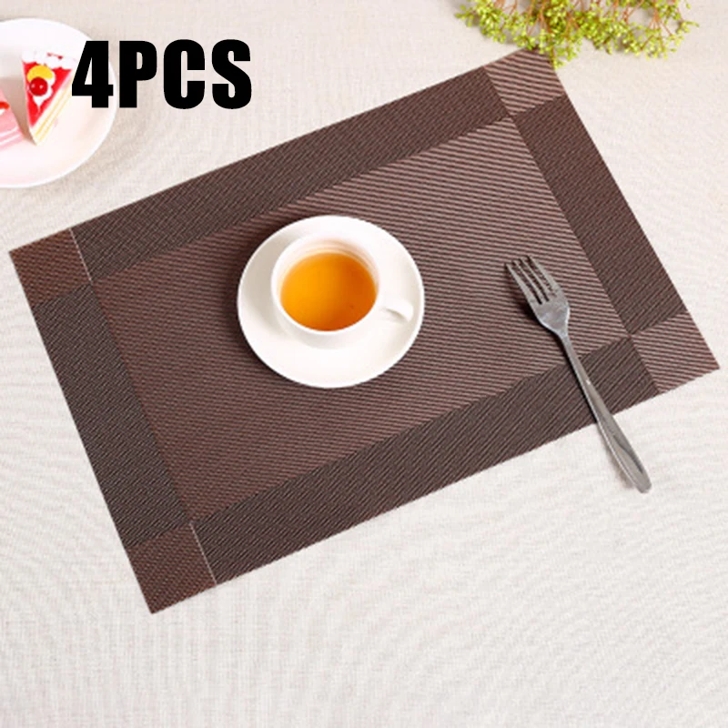 مجموعة من 4 مكان الحصير PVC طاولة طعام المفارش قابل للغسل مقاومة للحرارة غير زلة مجموعة من 4 مكان الحصير PVC طاولة طعام المفارش قابل للغسل مقاومة للحرارة غير زلة