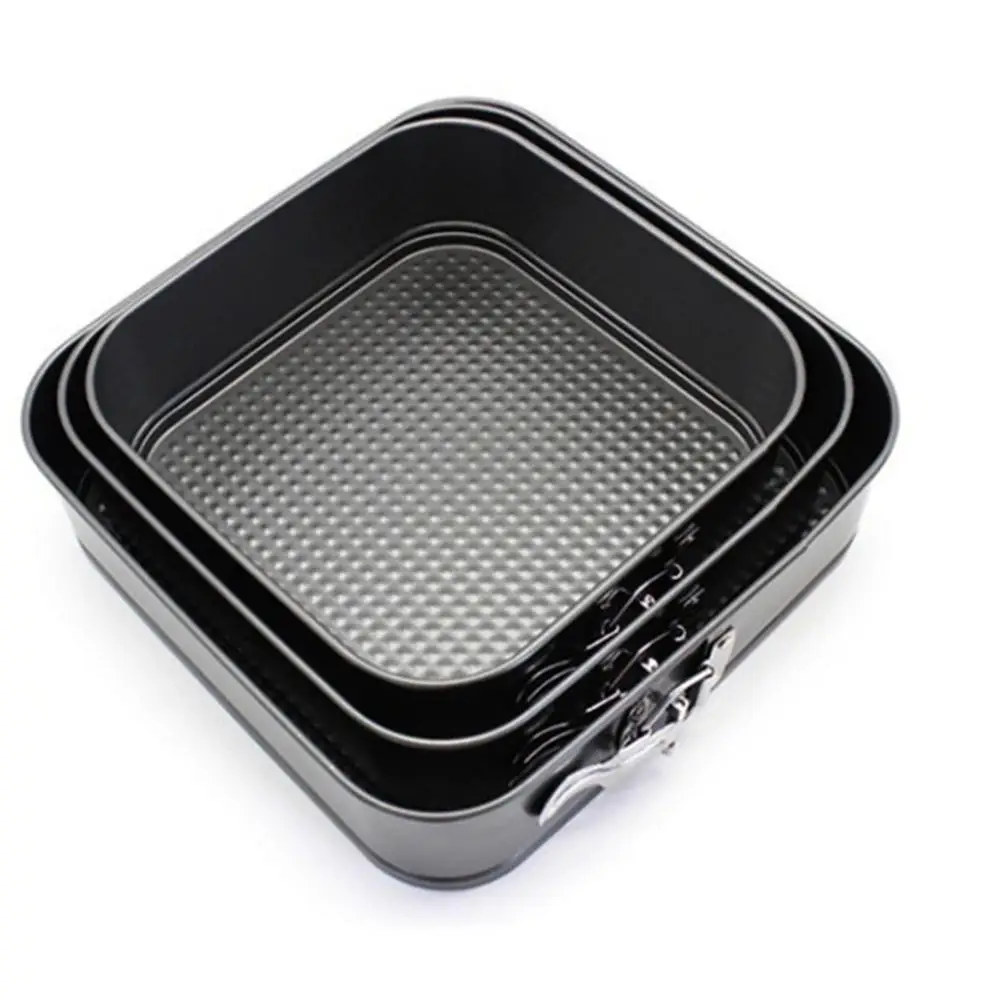 

Adeeing 3Pcs/Set Square Non Stick Spring Form Cake Baking Tray Bakeware 8Inches 9Inches 10Inches