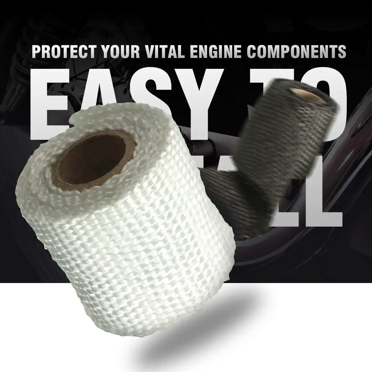 GRAY 2/"x 1M Performance Exhaust Tape Manifold Downpipe Insulating Heat Wrap
