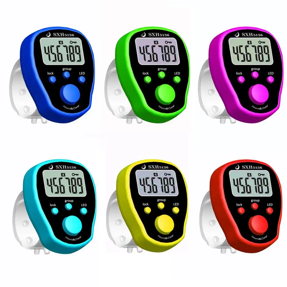

Mini Electronic Counter LCD Electronic Digital Tally Counter Five Groups of Counters Random Color