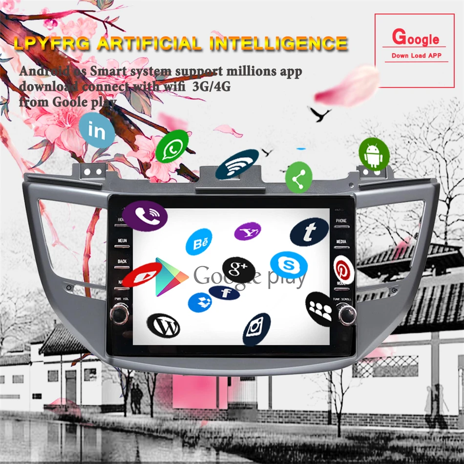 Top 2 DIN 4+64GB Android 9.0 Car DVD gps for Hyundai Tucson 2016 2017 2018 2019 radio stereo multimedia Recorder player with maps 4