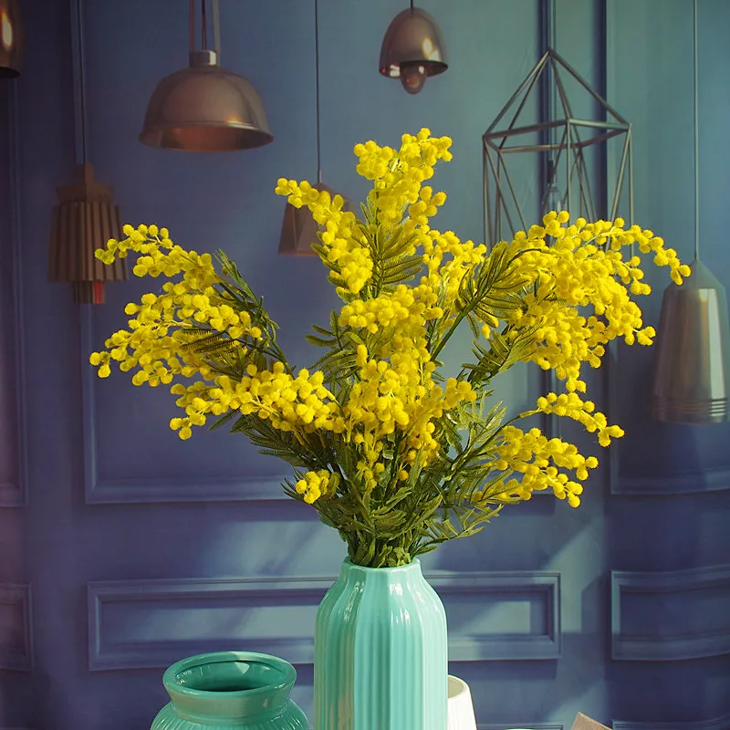 INDIGO Wholesale 100pcs Mimosa Pudica Acacia Bouquet Home Yellow