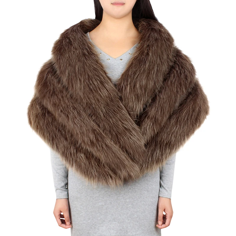 Buy Women Furry Faux Fur Scarf Shawl Warm Large