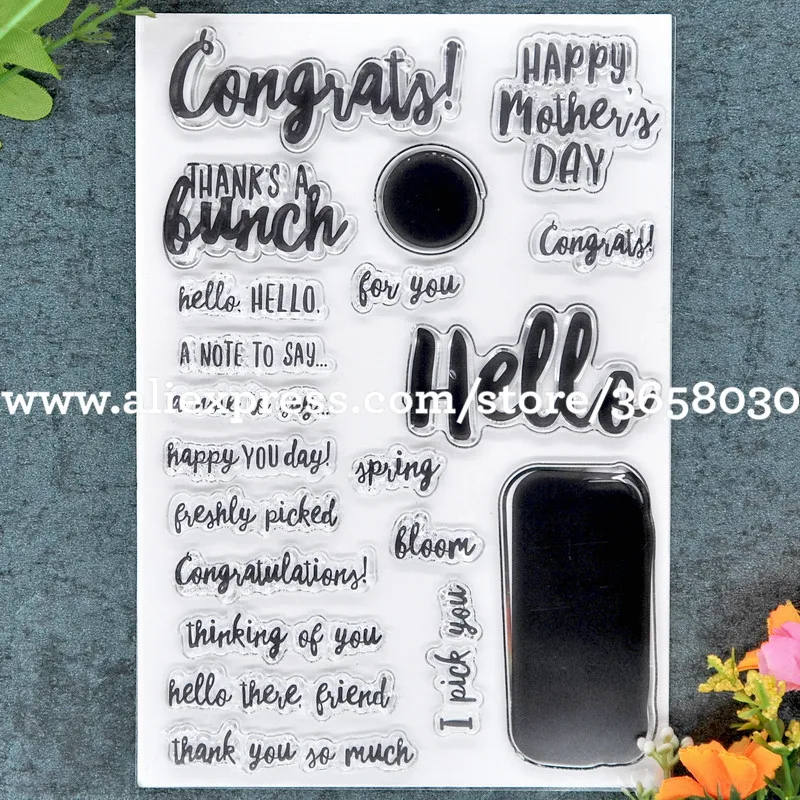

hello for you congratulations Scrapbook DIY photo cards rubber stamp clear stamp transparent stamp 11x16cm 8101627