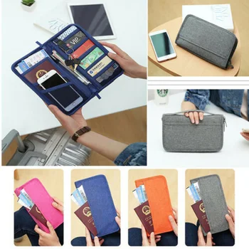 

Travel Wallet Full Closure Zipped Bag Document Organiser Passport Tickets Holder