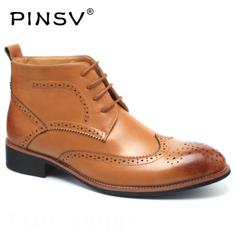 

Brogue Patent Leather Boots Men Shoes Spring Autumn Ankle Motorcycle Boots Men Footwear Black Men Oxfords Shoes