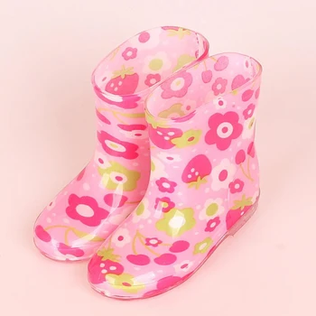 

Children's Short Rain Boot Non-Slip Waterproof Shoes Car/Flowers/Fruits Shoes Boys Girls Rainy Boots Toddler Girl Boy Footwear