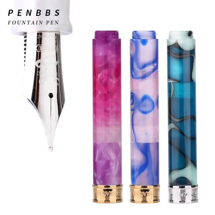

New Moonman Penbbs 471 Mini Short Fountain Pen Resin Film With Gold Ring Nib 0.4 - 0.6 Mm Short Pocket Writing