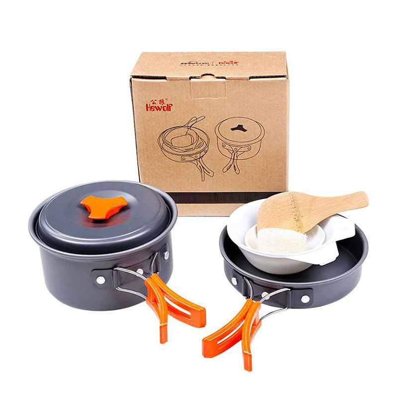 Hewolf Outdoor Cookware Set Cookware Set 1 2 Portable Cookware Outdoor Camping Equipmentin