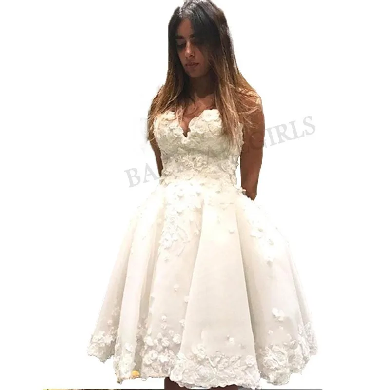 Short Informal Wedding Dress 2019 White Bride Dresses Vestido De