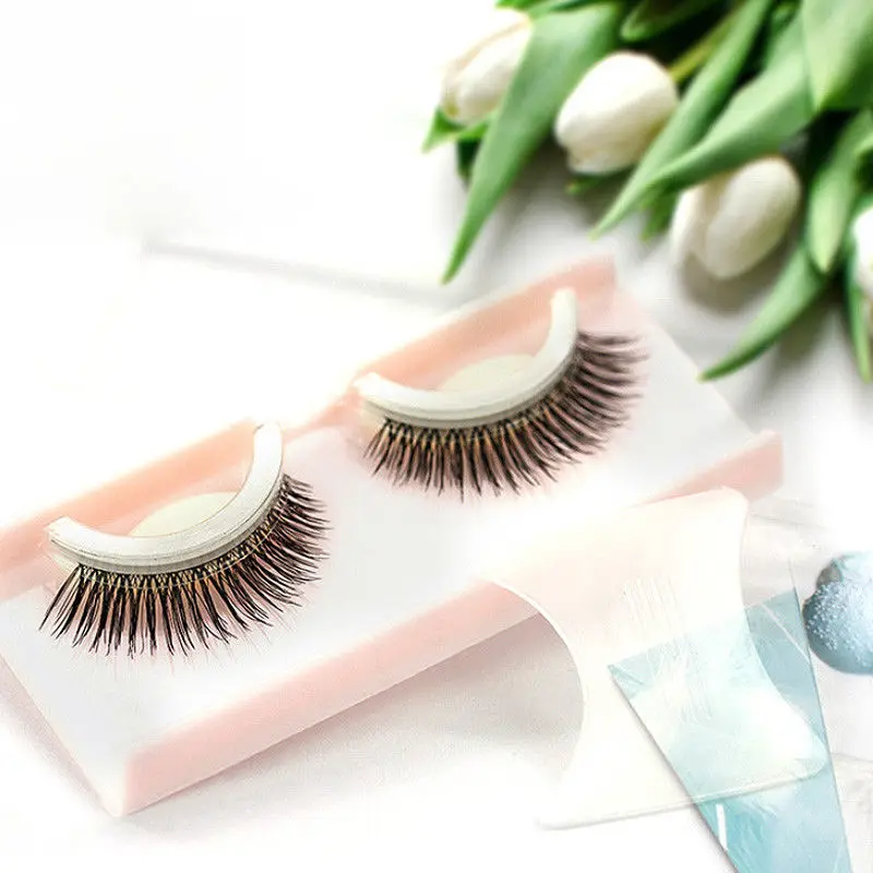 

New Arrival 3D Nature Long Falsh Eye lashes No Glue False Eyelashes Self Adhesive Makeup Fake Lashes Extension 2 Pairs