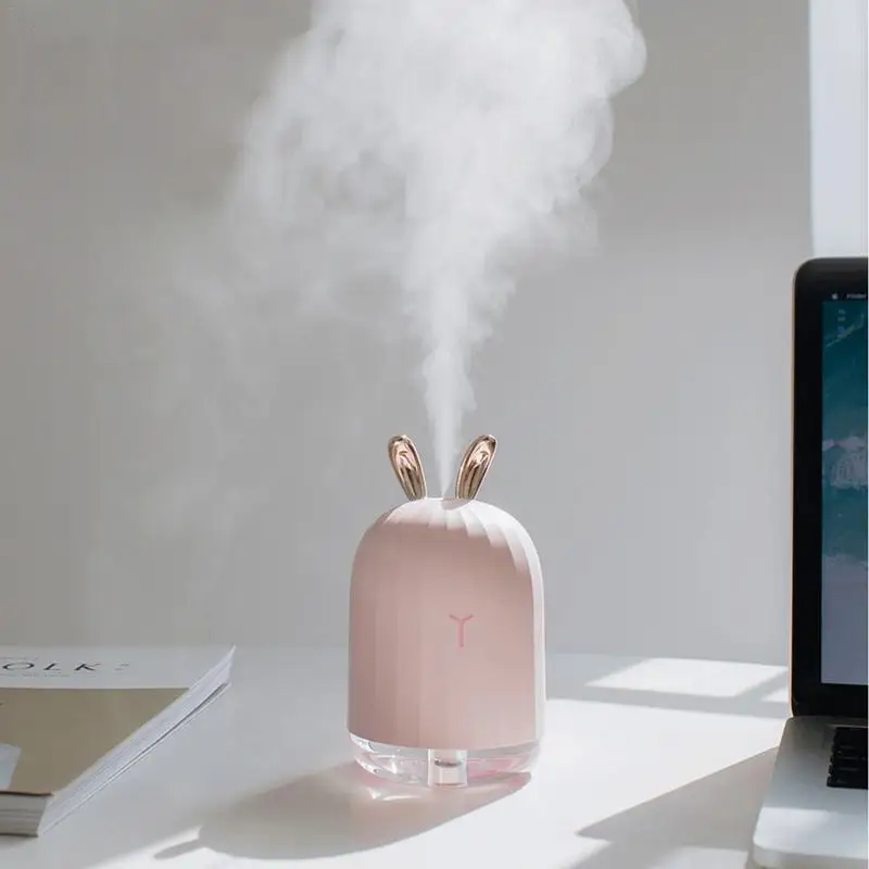 

220ml Ultrasonic Air Humidifier Mini USB Fogger Mist Maker Aroma Essential Oil Diffuser for Home Car with Night Lamp