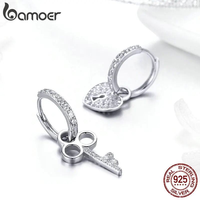 Женские классические серьги капельки BAMOER из 100% стерлингового серебра 925 пробы в