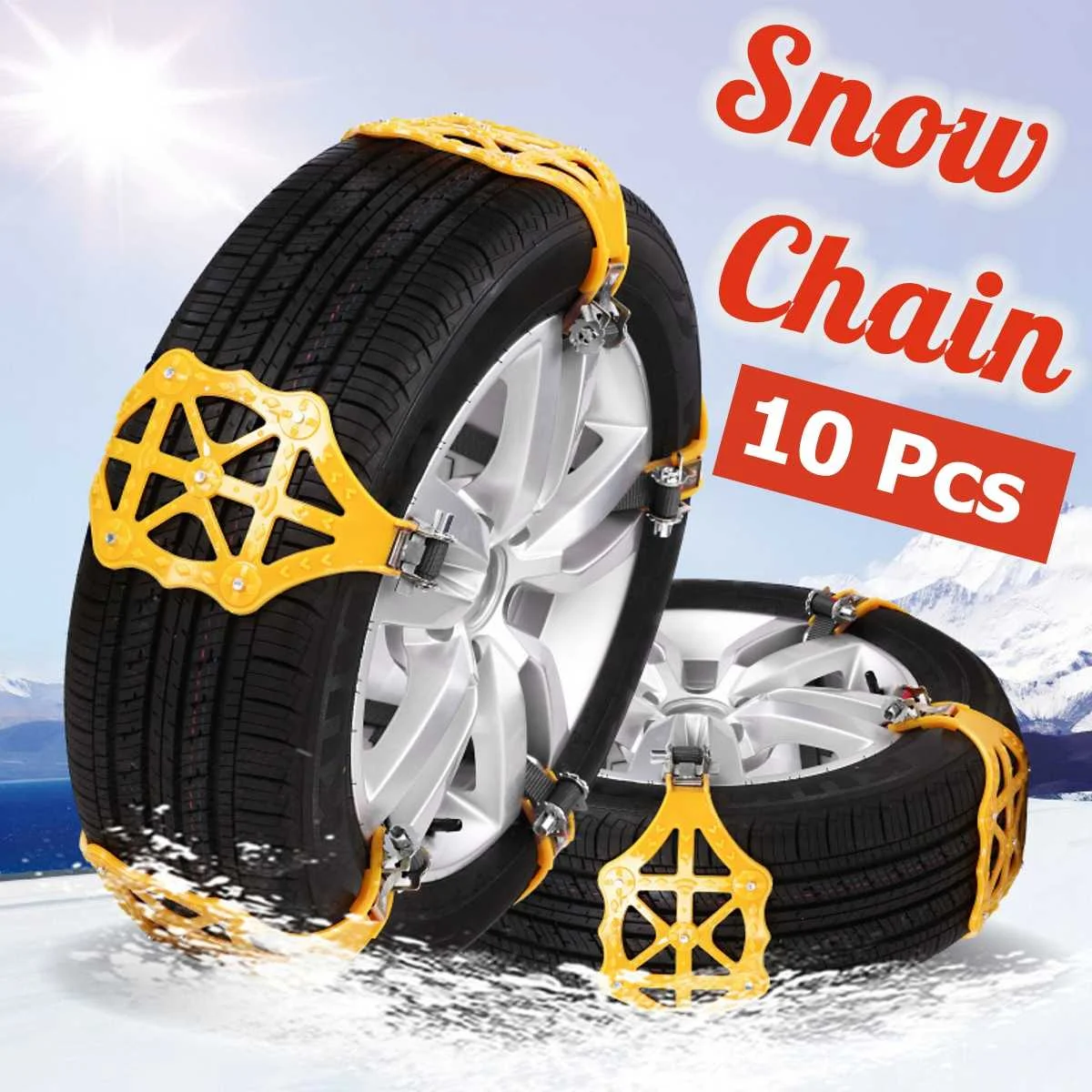 

10pcs General Automobile Tire TPU Anti-Skid Snow Chains Universal Car Suit For Off-road Gear Buckle Tyre Mud Snow Chains