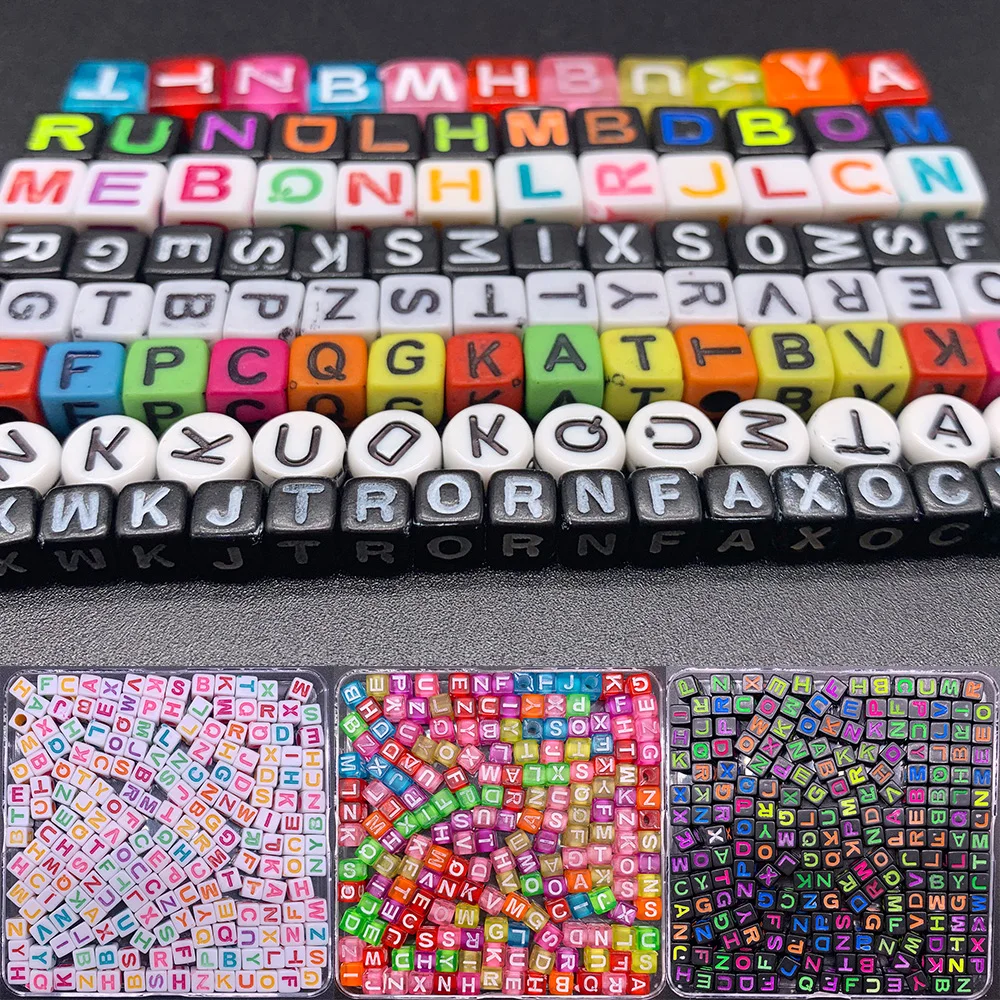 

100pcs 5/6/7mm Acrylic Letter Beads Handmade Colorful Spacer Alphabet Loose Beads DIY Candy For Jewelry Making Accessories