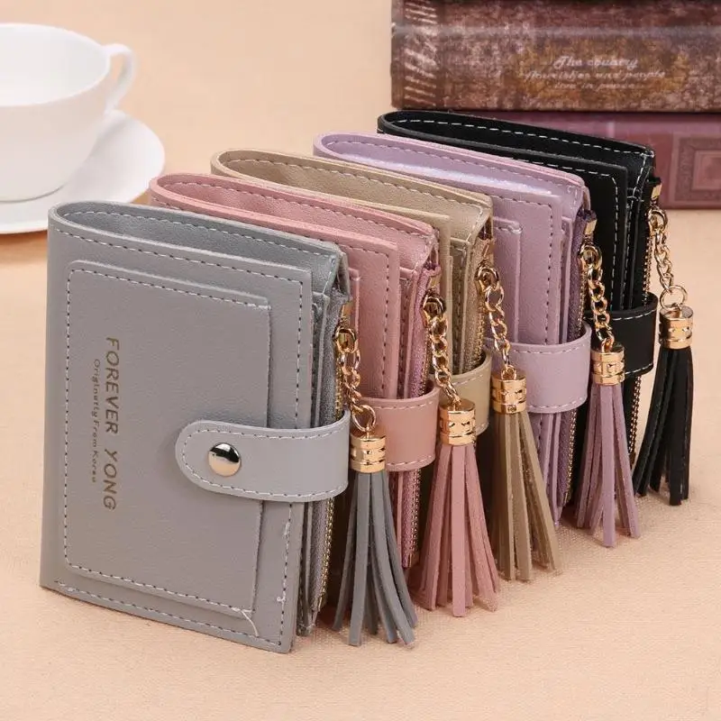 Foldable Simple Women Tassels Handbag Wallet Fashion Female Girls PU