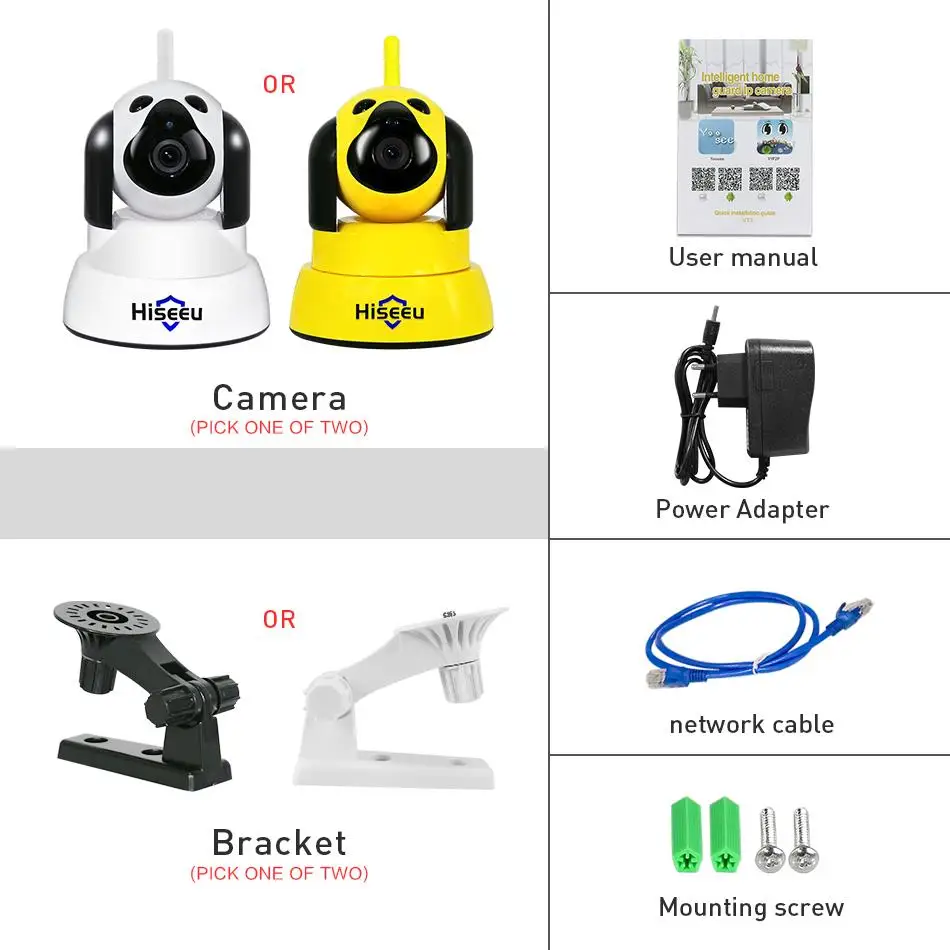 Hiseeu ip-камера для домашней безопасности Wi-Fi беспроводная умная собака Wifi камера видеонаблюдения 720P Крытый детский монитор ночного видеонаблюдения
