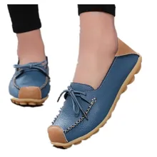 Женская обувь Весна и осень Новая женская обувь на плоской подошве; женская обувь удобные кожаные кружевные плоские туфли