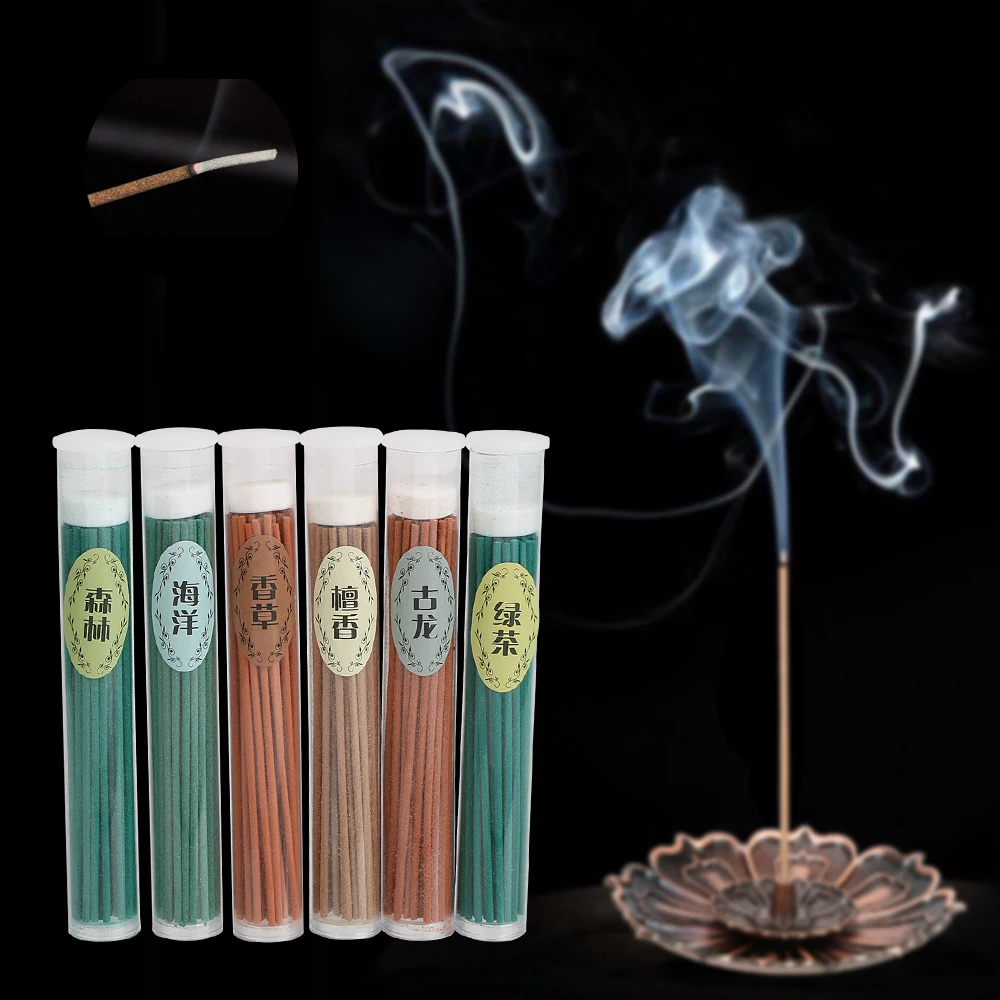 

50pcs Indoor Natural Incense Burner Sticks Sleep Health Incense Stick Aroma Air Freshener Sandalwood Rose Green Tea Aromatherapy