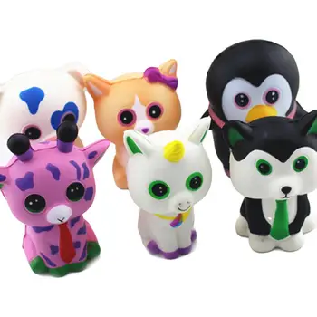 

6 Pcs Cute Cartoon Animal Series Squishy Slow Rising Toys Soft Squeeze Stress Relieve Toys
