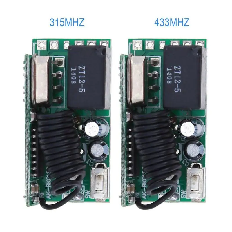 

315/433MHz DC 5V Micro Single Key Remote Control Switch Mini Small Receiver Self-locking Electrical Switch for LED Light