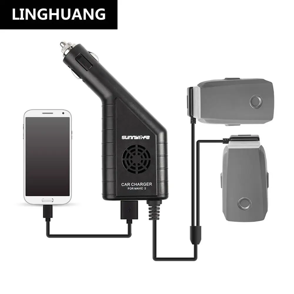 

Double Power DJI Mavic Zoom 3 in 1 Car Charger Remote Controller Battery With USB Mavic 2 Drone Accessories Travel Fast Charging