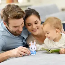 Пасхальная игрушка, мини-пластиковая электрическая машинка с милым Кроликом, игрушка, Пасхальный кролик, Музыкальная кукла, детская интеллектуальная обучающая Музыкальная кукла