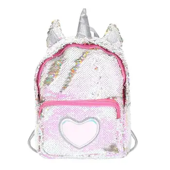 

2019 New Women Sequins Backpack Small Cute Heart Shiny Shoulder Bag for Girl Preppy Schoolbags Fashion Backpacks mochilas