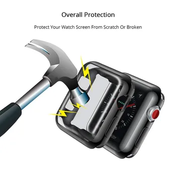 

Soft Case For Apple Watch 3 2 1 Cover Screen Protector Film TPU For Apple Watch 38mm 42mm Series 3 2 1 smart Watch accessories