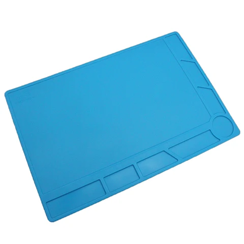 Plataforma de Manutenção de Calor Mesa de Solda 34×23 cm Isolamento Pad Silicone Mat Azul