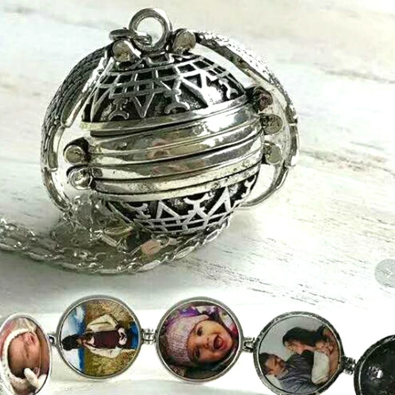 

Golden Angel Wings Snitch Expanding Photo Locket Metal Pendant Necklace for Women Men Vintage Quidditch Balls Gift Jewelry 2019