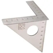 Нержавеющая сталь Деревообработка линейка квадратный макет Miter треугольники Rafter 45 градусов 90 градусов метрический Калибр измерительный