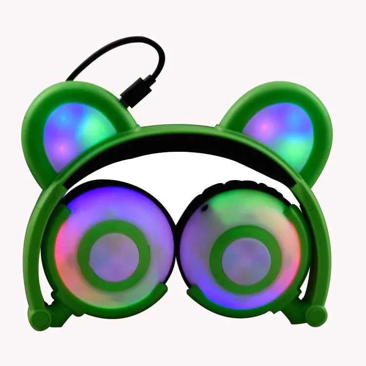 

Private Mode New Pattern LED Hair Light Bear Ears Head Wear Charging Game Music Headset