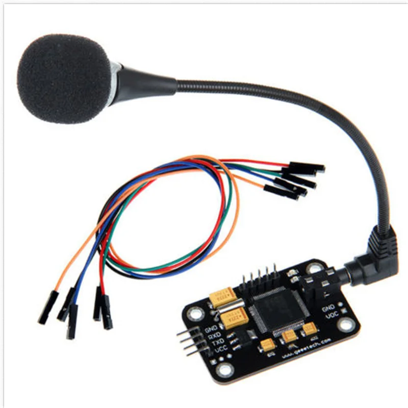

CLAITE Voice Recognition Control Module With Microphone Dupont Jumper Wire Speech Recognition Voice Board For Arduino Compatible