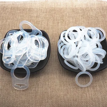 

Chenkai 100pcs Transparent Silicone Mam Ring DIY Baby Pacifier Dummy NUK Clear Adapter O Rings Holder Chain Toy Accessories