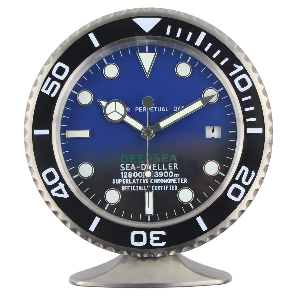 

New Luxury Metal Wall Clock Watch Shape Table Clock with Glowing Features Metal Art Clock Modern Design with Logo Dropshipping