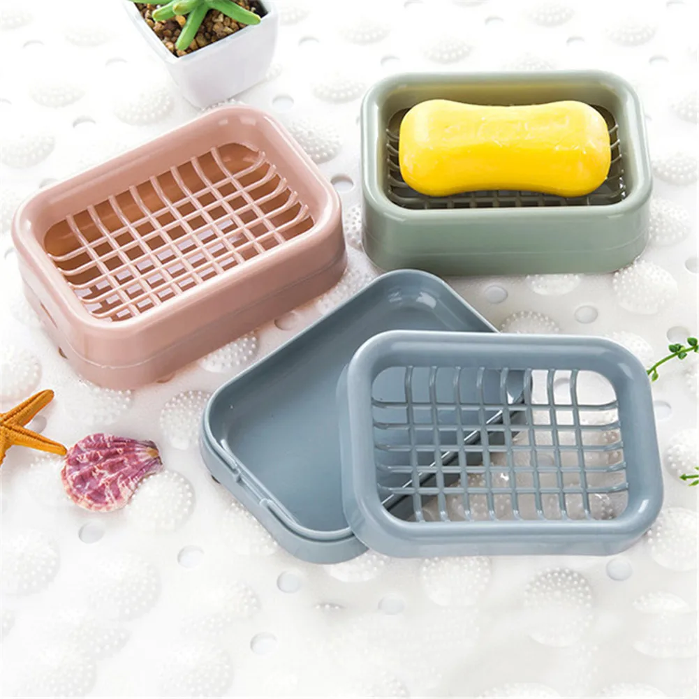 

2018 Nouvelle Creative Drain Soap Box Double Layer Soap Holder Bathroom Accessories Soap Dish Storage Basket Box Stand