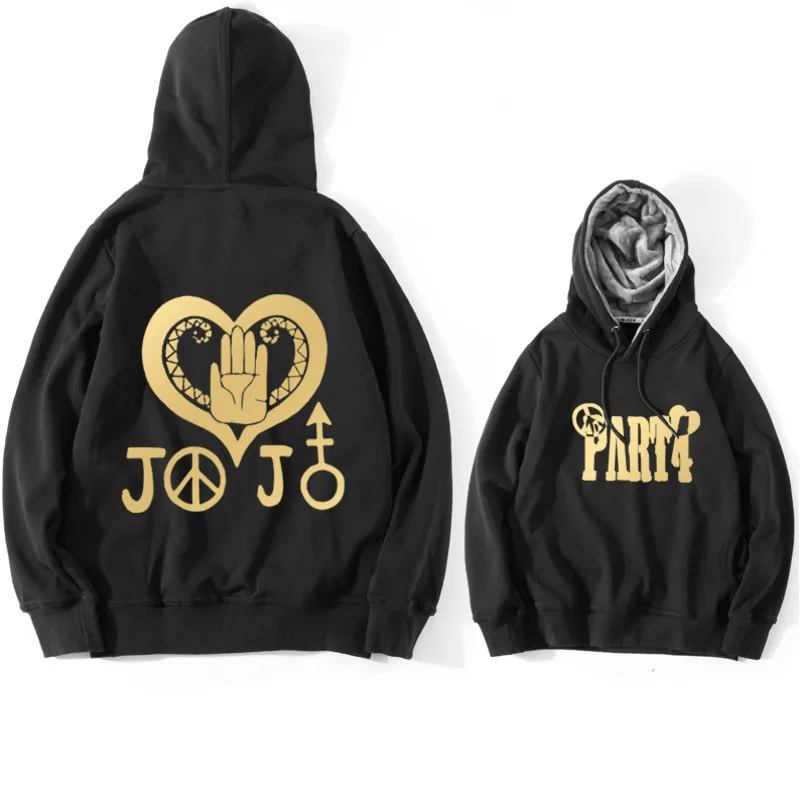

Anime JoJo's Bizarre Adventure Thick Fleece Hoodie Autumn jojo velvet Cosplay jacket Male Outerwear Hoody Sweatshirts A9028