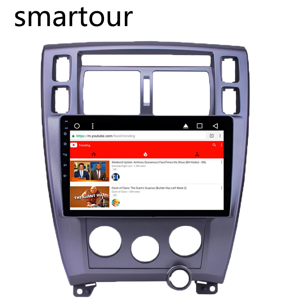 

Smartour Android 8.1 10.1" IPS Big screen car multimedia system for HYUNDAI TUCSON 2004-2010 Manual AC radio player GPS wifi BT