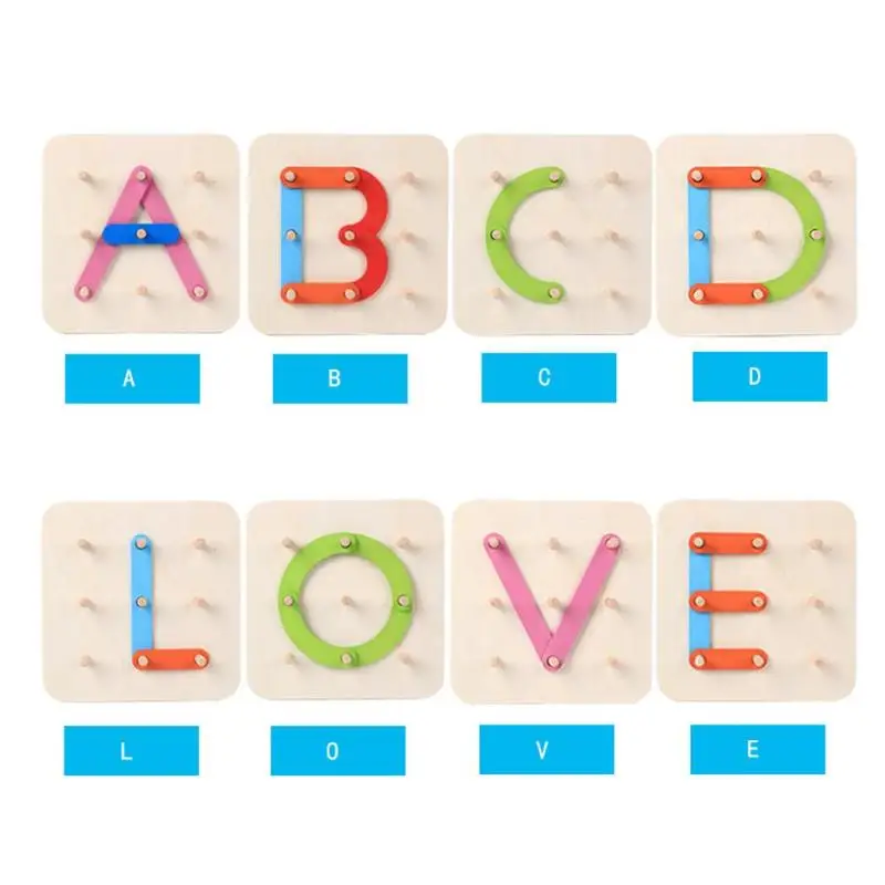 Числа буквы головоломки слова деревянные игрушки когмент колонна Набор Обучающие игрушки Монтессори для детей развитие обучение подарок