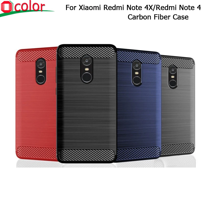 ocolor For Xiaomi Redmi Note 4X Silicone Case Soft Carbon Style Protective Back Cover 4 Global Version |