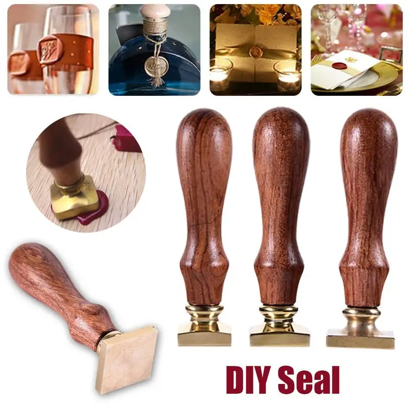 

Paint Sealing Wax Stamp Tool Blank Copper Head Rosewood Handle Decorative Sealing Wax Seal Envelope Supplies