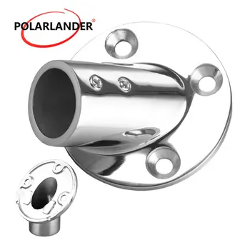 

1 Pc Stainless Steel Railing 45 Degree Round Bottom Socket 1" /25mm Pipe Round Base Hardware for Boat Marine Yacht
