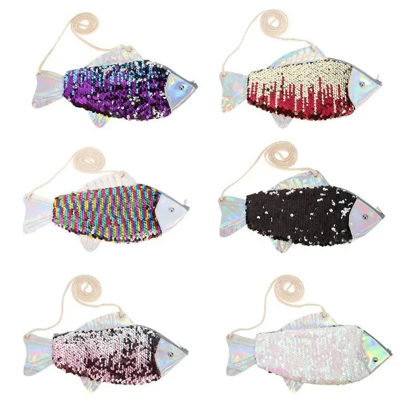 

Women Fish Evening Clutch Bag Fish Sequins Purse Girls Satchel Casual Glitter Shiny Crossbody Messenger Handbag Bolsas Mujer
