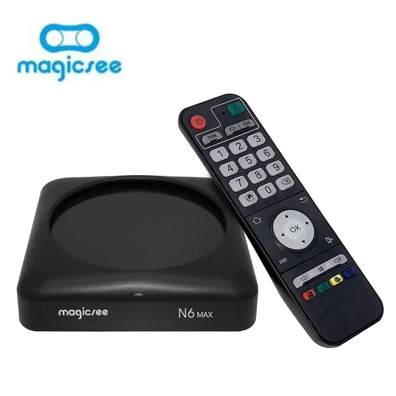  MAGICSEE N6 MAX ТВ коробка Rockchip3399 4 ГБ/32 ГБ 2,4 г/5gwifi 1000 Мбит/с LAN USB3.0 OTG BT4.1 Поддержка 4 К H.265 Декодер каналов кабельного телевидения Android 7,1 