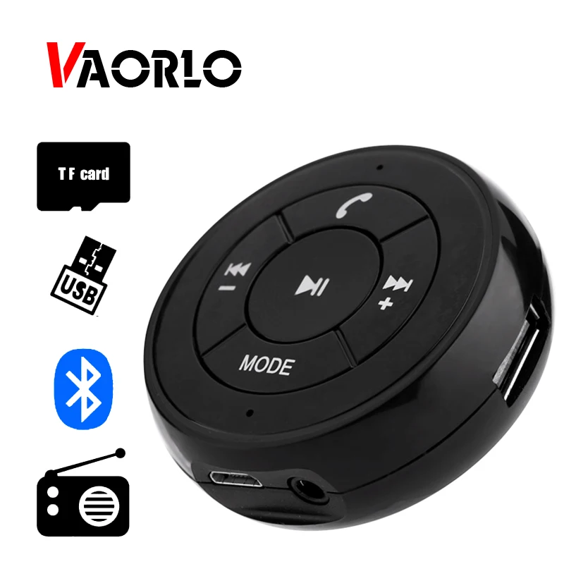 

VAORLO NEW Bluetooth Car Kit Hands Free FM Radio 3.5MM AUX Audio Music Wireless Bluetooth ReceiverAdapter Support U Disk TF Card