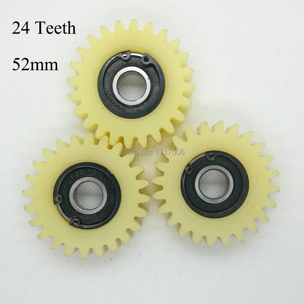 3 шт. 24 зубья 52 мм нейлон pa66 пластиковые шестерни 12 мм отверстие 21 мм толщина для электрический велосипед мотоцикл шестерни сцепления коробка