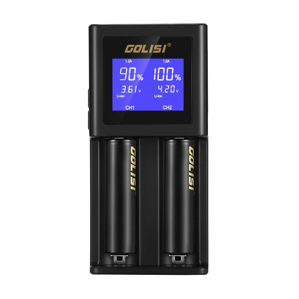 Golisi S2 2.0A умное зарядное устройство Lcd для 18650 20700 26650 Li-Ion Ni-MH Ni-Cd Aa Aaa перезаряжаемое