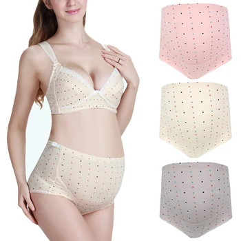 

3PCS Breathable Intimate Adjustable Cotton High Waist Abdomen Maternity Pregnant Underpants Panties Briefs Panty Set