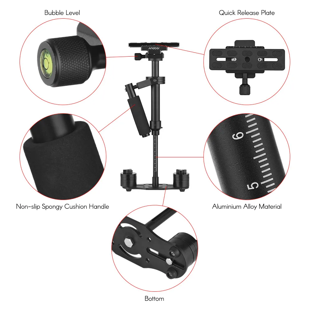 Andoer профессиональный ручной Стабилизатор камеры для GoPro с быстроразъемной